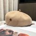 Autumn Winter New For Women Korean Style Woolen Beret Fashionable Large Head Circumference Face Slimming Octagonal_viptrois.com