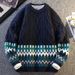Fair Island Christmas Knitted Sweater Men's Twist Retro Lazy Style Autumn And Winter Wear Inside And Outside_viptrois.com