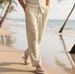 Men's Clothing Trousers Summer Beach Pants Drawstring Elastic Waist Straight Solid Color Comfortable Daily Fashion Street Pants_viptrois.com