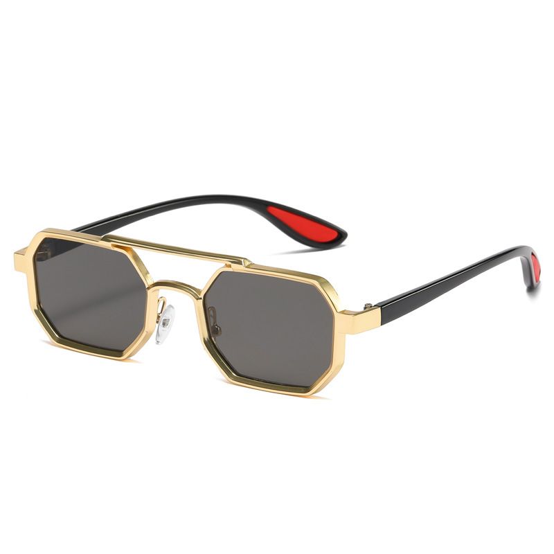 Men's Metal Double Beam Sunglasses - Small Frame UV400 Protection, Fashion Business & Outdoor Shades_viptrois.com