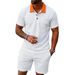 Summer Men's Polo Shirt And Shorts Set European American Style Casual Sportswear Trendy Two-Piece Clothing Short Sleeved_viptrois.com