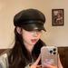 Woolen Octagonal For Women 2024 Autumn Winter Literary Melard Painter Hat Face Slimming Versatile Beret_viptrois.com