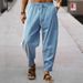 Men's Clothing Summer Men's Hip Hop Breathable Loose Casual Sports Linen Trousers_viptrois.com