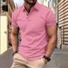 Men's Short Sleeve Solid Color Short Sleeve Daily Casual Lapel Casual Short Sleeve Button Down T-shirt Casual Top For Men_viptrois.com