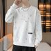 Spring And Autumn New Men's Casual Versatile Youth Handsome Long Sleeve T-Shirt Round Neck Hoodie Efd_viptrois.com