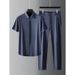 Men's Clothing Temperament Gentleman Silky Wrinkle Summer High End Business Ice Silk Quick Drying Thin Men's Short Sleeved Shirt Suit_viptrois.com