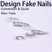 Long Pointed Nails Dark Cool European And American Nail Nails Wearable False Nails Nails Wearable Nails_viptrois.com