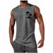 European American Style Sleeveless T-shirt, Summer Loose Sports Vest For Men, Digital Print With Coconut Tree Basketball_viptrois.com