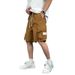 men's Quick-drying summer multi-pocket thin solid color simple loose cargo shorts men's five-point casual trendy brand sweatpants_viptrois.com
