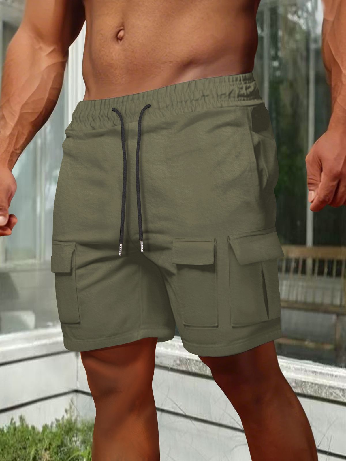 Men's Clothing Men's Short Sports Overalls With Multiple Pockets Shorts Fitness Pants Sports Casual Shorts_viptrois.com