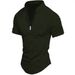Men's Clothing Casual Short Sleeved Shirt Zipper Pleated Shirt_viptrois.com
