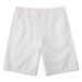 Men's Clothing Summer Thin White Cotton And Linen Shorts Solid Color Loose Breathable Elastic Waist Straight Linen Casual Shorts_viptrois.com