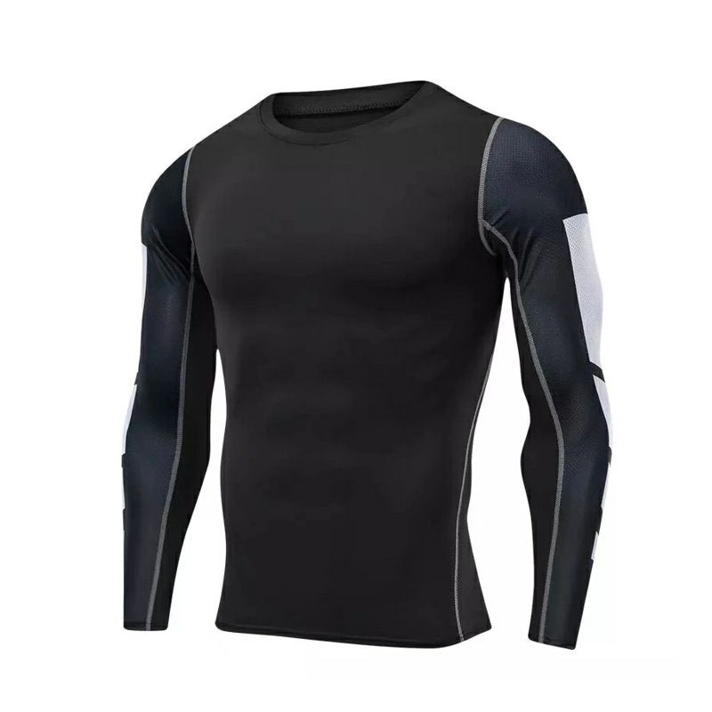 Men's clothing Bodysuit men's quick drying breathable sports primer Compression clothes Football basketball running long sleeve _viptrois.com