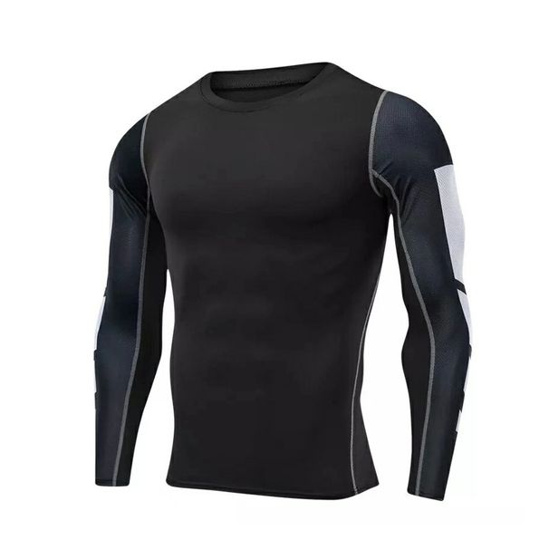 Men's clothing Bodysuit men's quick drying breathable sports primer Compression clothes Football basketball running long sleeve _viptrois.com