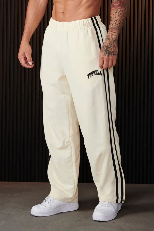 Men's Clothing Sports Pants Double Stripe Stitching Printed Casual Pants Gym Sports Fitness Mid Waist Straight Pants_viptrois.com