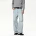 Men's Distressed Streetwear Jeans – Raw Hem Relaxed Fit Vintage Washed Denim Pants With Knee Slits & Bleach Splatter (S-XL, Mid-Rise, Zip Fly)_viptrois.com