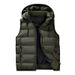 Men's Winter Hooded Vest, Plus Size Down-Filled Fleece Lined Warm Puffer Jacket For Cold Weather_viptrois.com