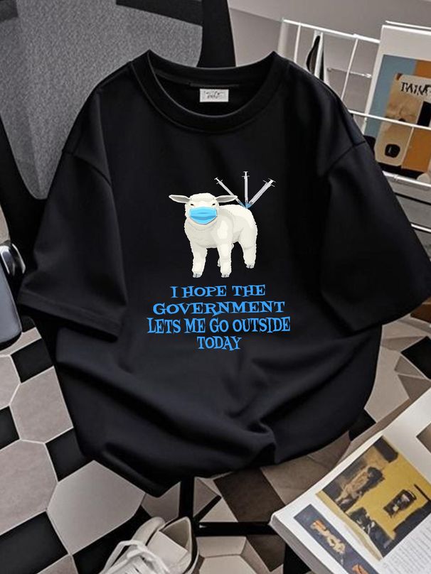 Sheep Sheeple Anti Vaccine Vax Mask Mandate Wants GO Outside T-Shirt Graphic Designer Clothes Summer Comfortable Stylish Stretched Homme Unisex_viptrois.com