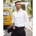 Stretch Comfort Men's Dress Shirt - Business Casual Long Sleeve Shirt For Plus Size & Regular Fit, Wrinkle-Resistant Polyester Fabric_viptrois.com