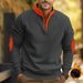 TK European American Cross-Border Color Block Embroidery Spring And Autumn Loose Casual Fleece Heavyweight Stand_viptrois.com
