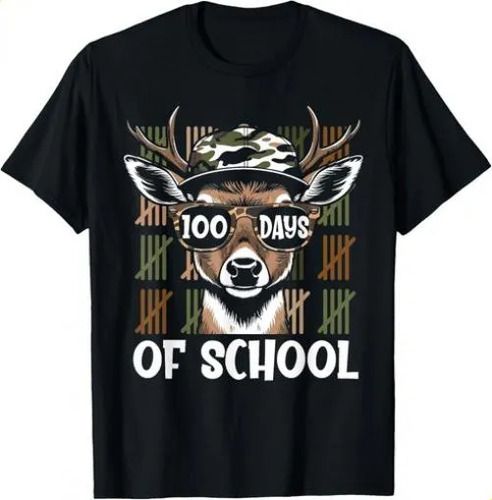 T-shirtbucked_ 2026 Days Of School Deer Student Boy Girls 100_viptrois.com