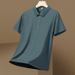 Men's High Quality Ice Silk Seamless Polo Shirt Solid Color Turn Down Collar Short Sleeve Business Casual Summer T-Shirt_viptrois.com