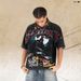 American Vintage Racing Grim Reaper All-over Print Washed Distressed Loose One-piece Cut Short-sleeve T-shirt_viptrois.com
