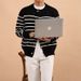 Monochrome Man- Spring Autumn New Striped Cardigan Knitted Sweater Men And Women Round Neck Light Lazy Style Foreign Trade_viptrois.com