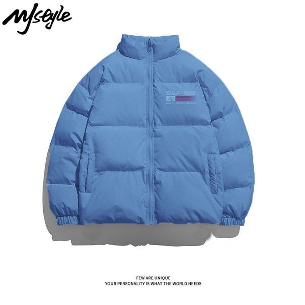 MJ STYLE Unisex Casual Cotton Autumn Winter New Thickened Warm Coat Simple Versatile Puffer Jacket_viptrois.com