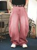 Cross Border American High Street Retro Street Fashion Black Loose Wide Leg Straight Casual Jeans_viptrois.com