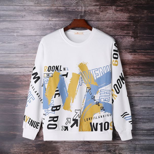 Sweater Crew Neck Pullover Bottoming Shirt Loose Korean Version Sports Long Sleeve Korean Version 2025 Autumn New Men's Clothing_viptrois.com