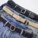 Canvas Belt Woven Elastic Pin Buckle Punch Free Belt Ladies All Match Jeans Student Simple Cloth Belt_viptrois.com