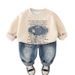 "Soft Cotton Kids Hoodie & Pants Set - Unisex Toddler Outfit With Cute Animal Prints, Long Sleeve, Comfy Casual Wear For Boys & Girls (80-120cm)"_viptrois.com