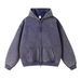 Men's Clothing Vintage Wax-Dye Fleece Hoodie – Oversized Streetwear Jacket With Dual-Zip Closure, 360g Cotton Blend, Wax-Resist Wash & Distressed_viptrois.com