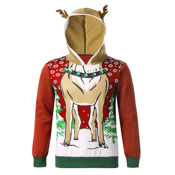 Pure Pure 2022 Autumn Winter New Men's Jacket European American Christmas Hooded Deer Antler Print Color Block_viptrois.com
