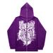2023 Dark Butterfly Unisex Hoodie Gothic Couple Harajuku Oversized Zipper Sweatshirt_viptrois.com