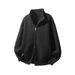 Men's Clothing Double Zipper Cardigan Sweater Jacket Unisex Double Zipper Knit Cardigan Sweater – Stylish Stand Collar Loose Fit For Spring & Autumn_viptrois.com