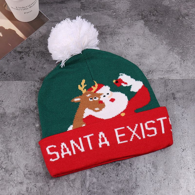 Cute Day Dress up Red Knitted Autumn Winter Elk Hairball Hat_viptrois.com