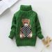 "Soft & Cozy Kids' High Neck Knit Sweater With Cute Bear Design - Unisex Pullover For Boys & Girls (3-8 Years, 100-140cm) - Winter & Spring Essential_viptrois.com