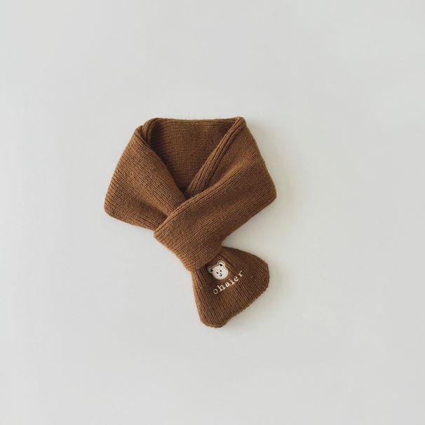 Children's scarf Instagram cute bear super cute knit warm bib baby neck set_viptrois.com