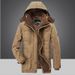Men's Winter Long Cotton Coat With Fleece Lining, Thickened Warm Jacket For Casual Windproof Outerwear, Plus Size Available_viptrois.com