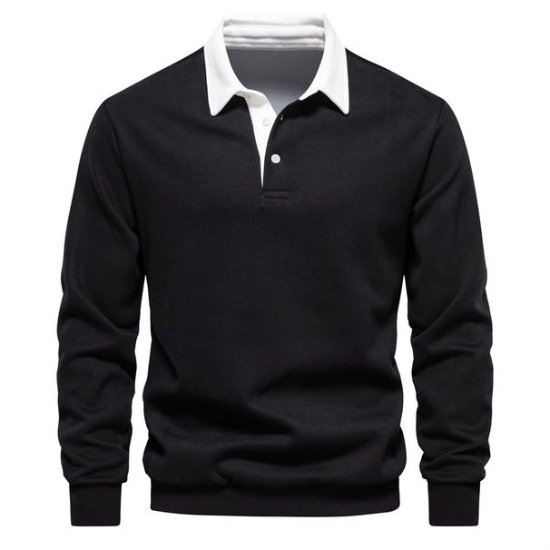 Pure 2025 Cross-Border Autumn Men's Long Sleeve Polo European Size Export Turn-Down Collar High-Quality Casual Versatile_viptrois.com