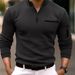 Men's Sports Polo Shirt Sleeve Zipper Fast Selling 2025 Spring Autumn Cross Border E Commerce_viptrois.com