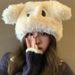 Autumn And Winter Versatile Cute Cartoon Funny Little Dog Long Plush Women's Fashionable Korean Ear Protection Hat_viptrois.com
