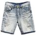 Trendy Retro Men's Summer Straight Leg Denim Shorts Distressed Embroidered Patched Whiskering Spot Supply_viptrois.com