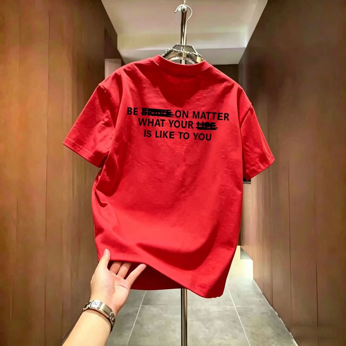 Men's Slim Fit Short Sleeve T-Shirt Breathable Cool Fashionable Base Layer Top Summer Letter Print Versatile Trendy_viptrois.com