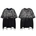 High Street Hip-Hop Distressed Hem T-Shirt - Oversized Streetwear Tee With Metal Chain Detail_viptrois.com