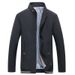 Classic Stand Collar Jacket For Men – Relaxed Fit Corduroy Coat With Rabbit Wool & Spandex Lining (M-5XL, Black/Navy/Khaki) – Casual Outerwear_viptrois.com