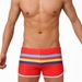 Men's Clothing UXH Men's New Style Sports Split Color Striped Boxer Sports Shorts Nylon Swim Beach Shorts Swim Trunks_viptrois.com