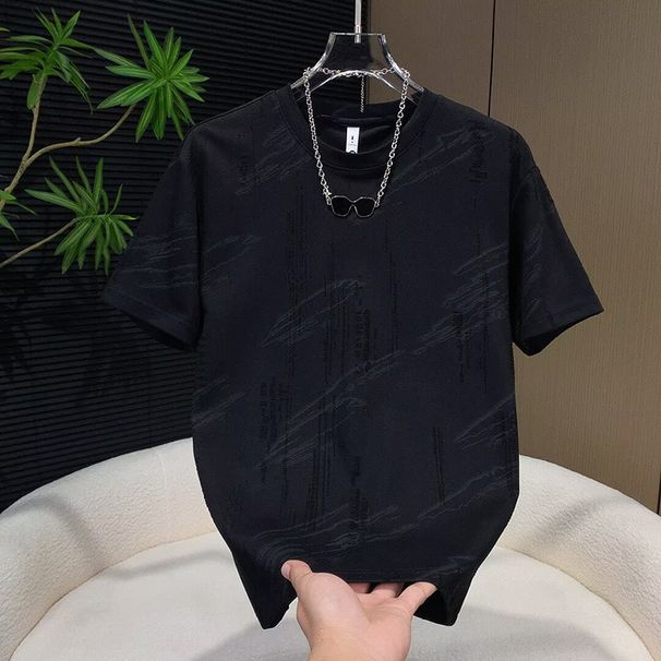 Pink Short Sleeved T-Shirt For Men Summer Round Neck Fashionable Couple Outfit Trendy Brand Versatile Stylish Design Top_viptrois.com